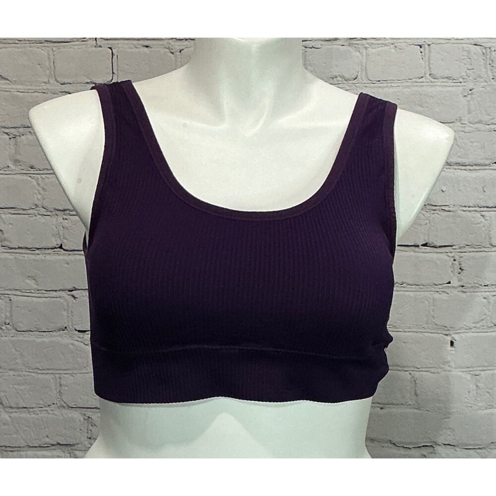Torrid Women's Dark Purple Lightly Lined Seamless Rib Bralette (Size 2)